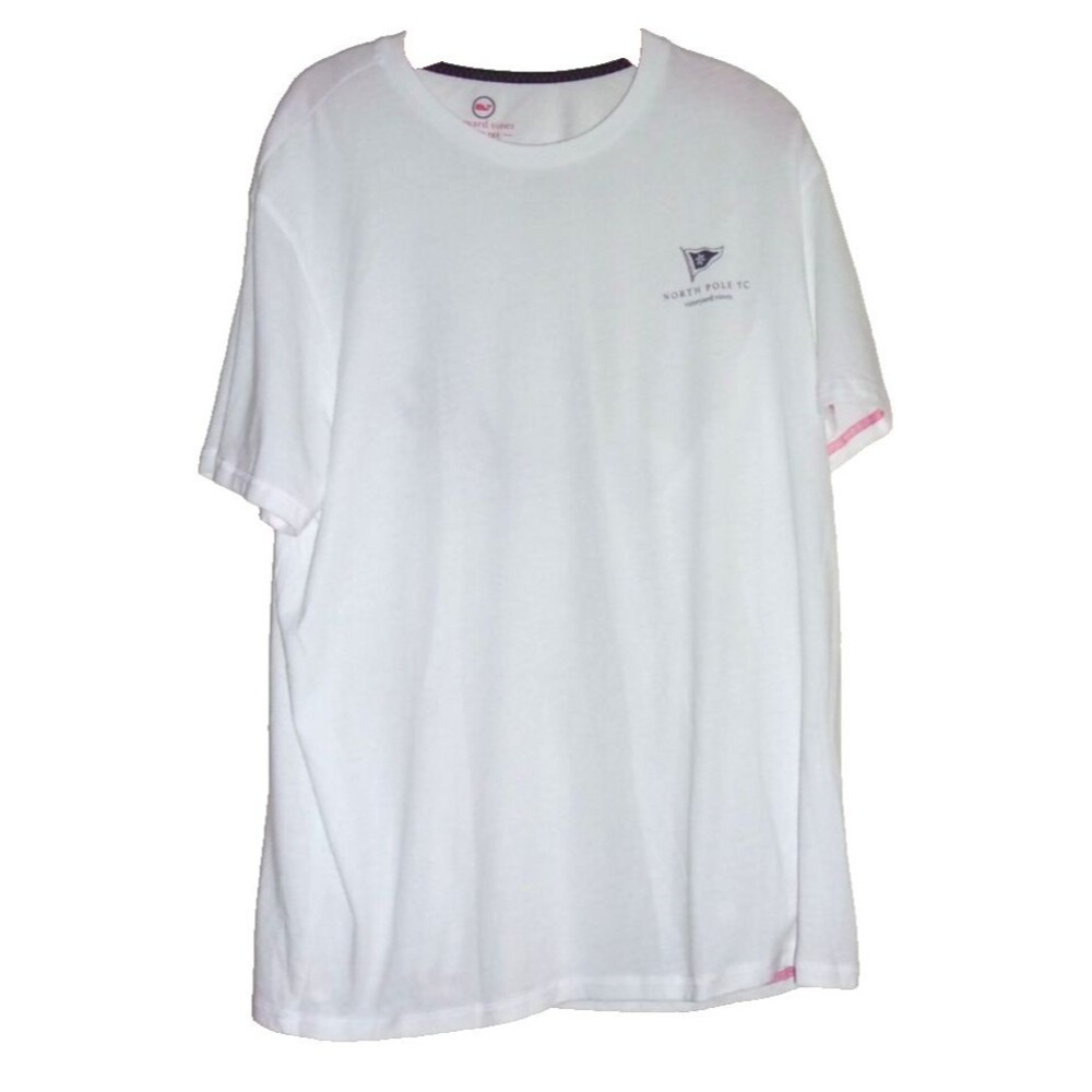 Vineyard Vines Dunes T-Shirt White Santa Sailboat North Pole Yacht Club Sz. XXL